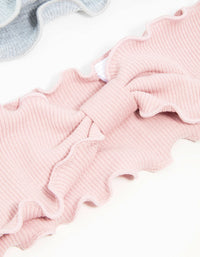 Pink & Grey Ruffled Fabric Headbands 2-Pack - link has visual effect only