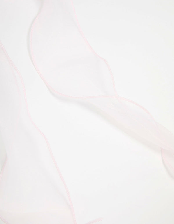 Pink Organza Fabric Curl Bow Hair Clip