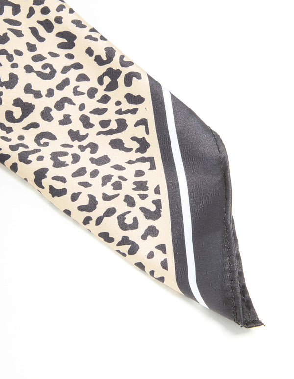 Leopard Print Fabric Border Scarf