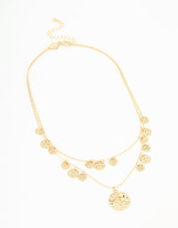 Gold Coin Layered Necklace - link has visual effect only