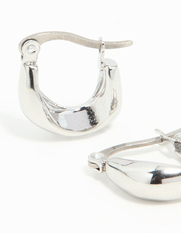 Waterproof Gold Plated Stainless Steel Organic Twisted Hoop Earrings