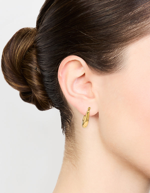 Waterproof Gold Plated Stainless Steel Half Hoop Earrings