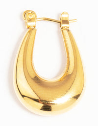 Waterproof Gold Plated Stainless Steel Half Hoop Earrings - link has visual effect only