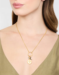 Waterproof Gold Plated Stainless Steel Cubic Zirconia Cluster Charm Necklace - link has visual effect only