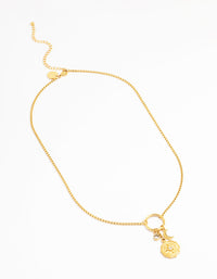 Waterproof Gold Plated Stainless Steel Cubic Zirconia Cluster Charm Necklace - link has visual effect only