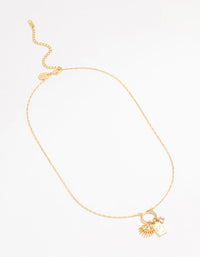 Waterproof Gold Plated Stainless Steel Cubic Zirconia Cluster Charm Hoop Necklace - link has visual effect only