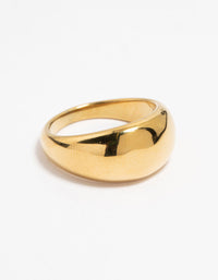 Waterproof Gold Plated Stainless Steel Criss Cross Ring - link has visual effect only