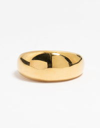 Waterproof Gold Plated Stainless Steel Criss Cross Ring - link has visual effect only