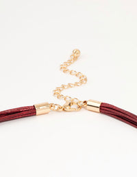 Red Acrylic Puffy Heart Metallic Cord Necklace - link has visual effect only