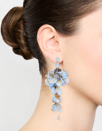 Blue Acrylic Petal Large Drop Earrings - link has visual effect only