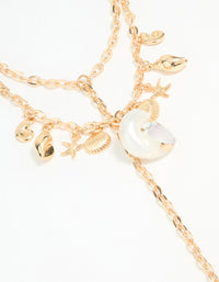 Gold Genuine Shell Charm Y-Necklace - link has visual effect only