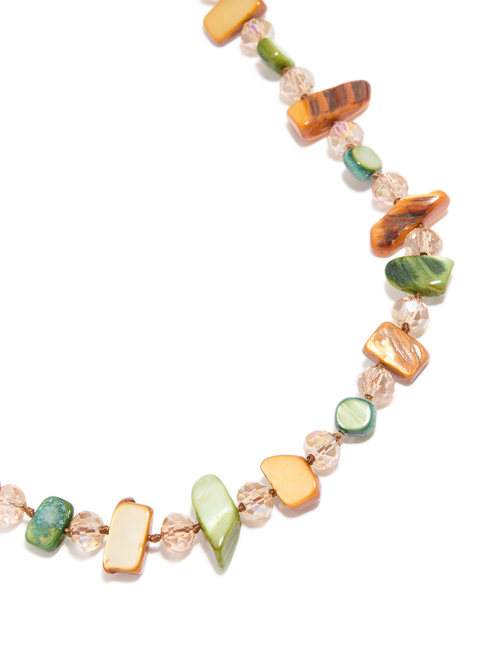 Green & Neutral Beaded Necklace