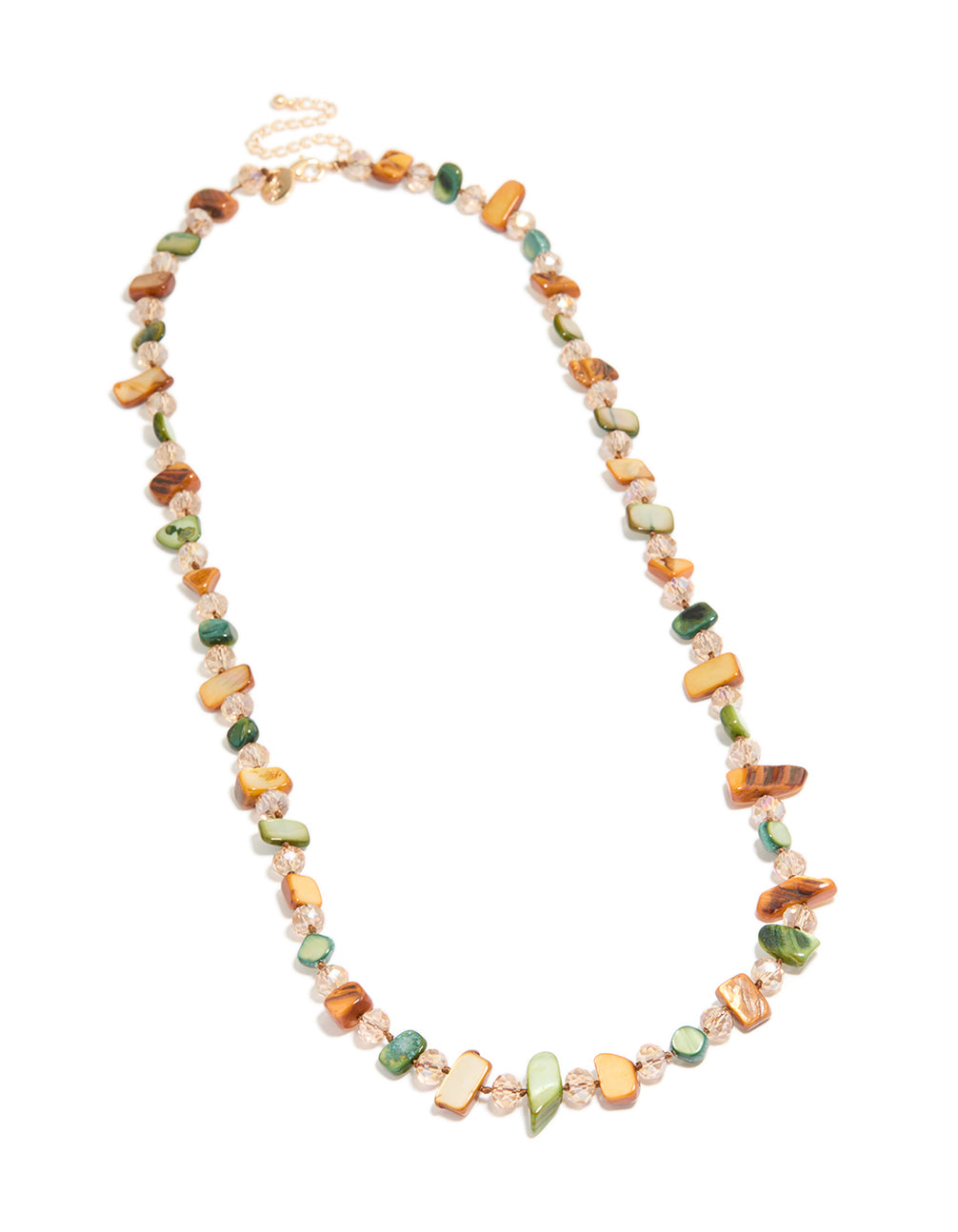 Green & Neutral Beaded Necklace