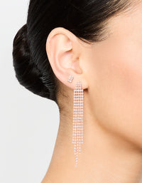 Rose Gold Cupchain & Stud Earrings 2-Pack - link has visual effect only