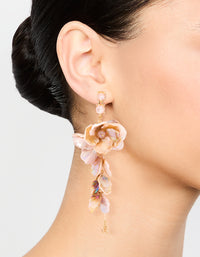 Rose Gold Acrylic Petal Drop Earrings - link has visual effect only