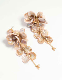 Rose Gold Acrylic Petal Drop Earrings - link has visual effect only