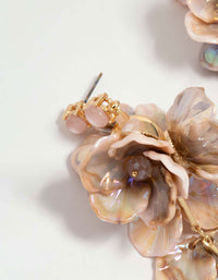 Rose Gold Acrylic Petal Drop Earrings - link has visual effect only
