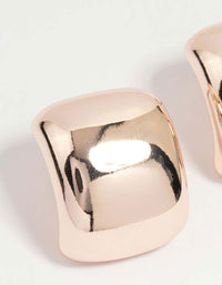 Rose Gold Smooth Curved Stud Earrings - link has visual effect only