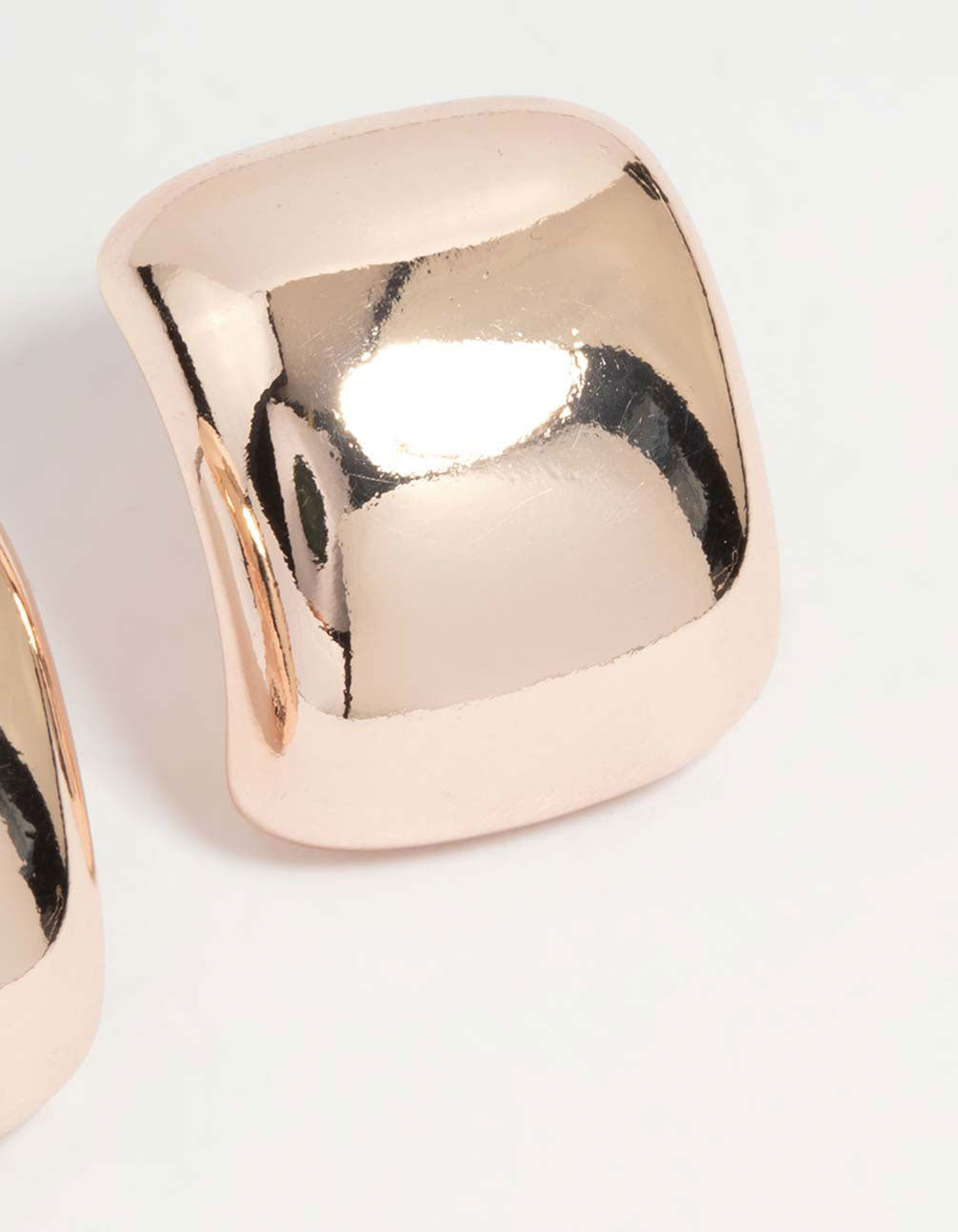 Rose Gold Smooth Curved Stud Earrings