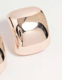 Rose Gold Smooth Curved Stud Earrings - link has visual effect only