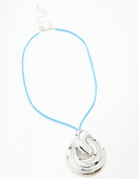 Silver Cord Knotted Pendant Necklace - link has visual effect only
