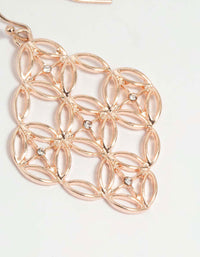 Rose Gold Diamante Patterned Drop Earrings - link has visual effect only