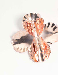 Rose Gold Hammered Flower Stud Earrings - link has visual effect only