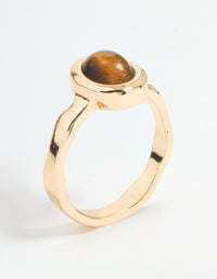 Gold Brown Center Stone Ring - link has visual effect only