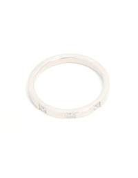 Waterproof Mixed Stainless Steel Cubic Zirconia Rings 2-Pack - link has visual effect only