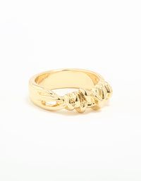 Gold Plated Dainty Knot Ring - link has visual effect only