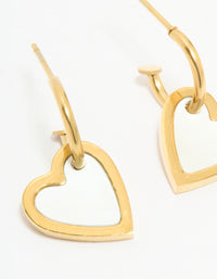 Waterproof Gold Plated Stainless Steel Lovely Heart Earrings - link has visual effect only