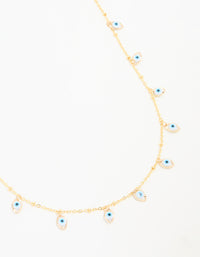 Waterproof Gold Plated Stainless Steel Evil Eye Necklace - link has visual effect only