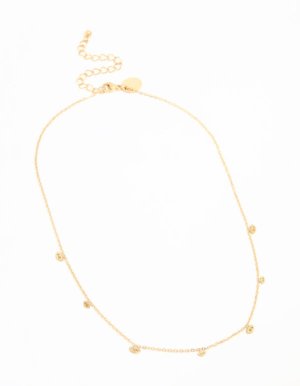 Waterproof Gold Plated Stainless Steel Evil Eye Charms Necklace