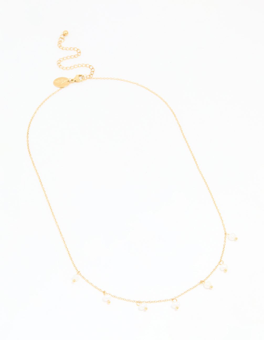 Waterproof Gold Plated Stainless Steel Pearl Charms Necklace