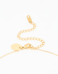 Waterproof Gold Plated Stainless Steel Cubic Zirconia Charms Necklace - link has visual effect only