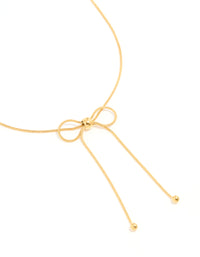 Waterproof Gold Plated Stainless Steel Snake Chain Bow Necklace - link has visual effect only