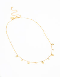 Waterproof Gold Plated Stainless Steel Cubic Zirconia Clover Pendant Necklace - link has visual effect only