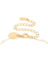 Waterproof Gold Plated Stainless Steel Pearl Y-Necklace - link has visual effect only