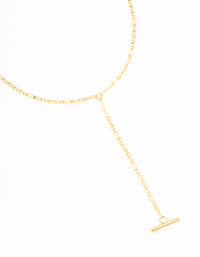 Waterproof Gold Plated Stainless Steel T-Bar Necklace - link has visual effect only