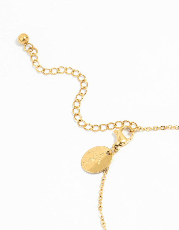 Waterproof Gold Plated Stainless Steel Double Ring Bracelet