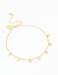 Waterproof Gold Plated Stainless Steel Heart Charms Anklet - link has visual effect only