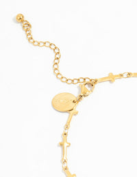Waterproof Gold Plated Stainless Steel Cross Anklet - link has visual effect only