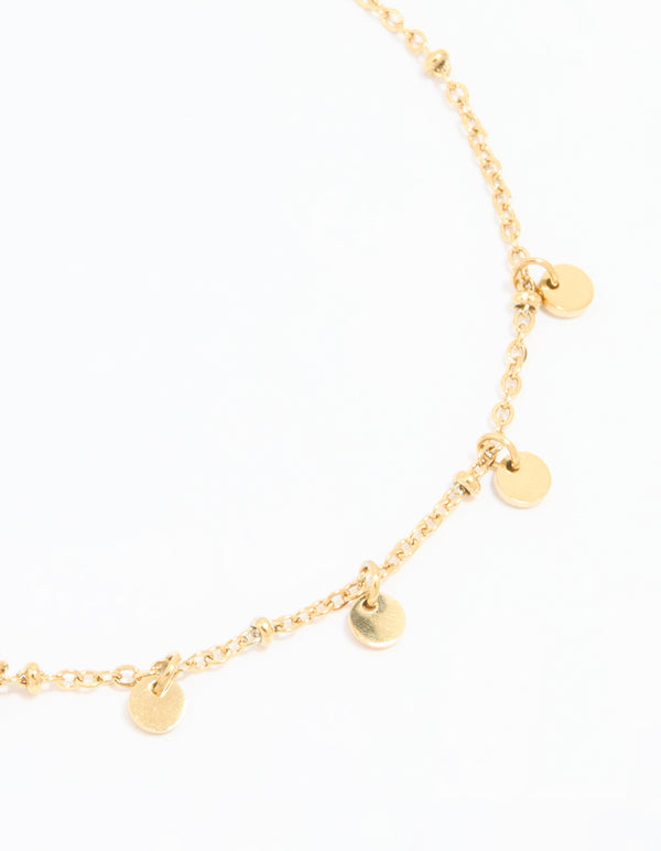 Waterproof Gold Plated Stainless Steel Disc Anklet