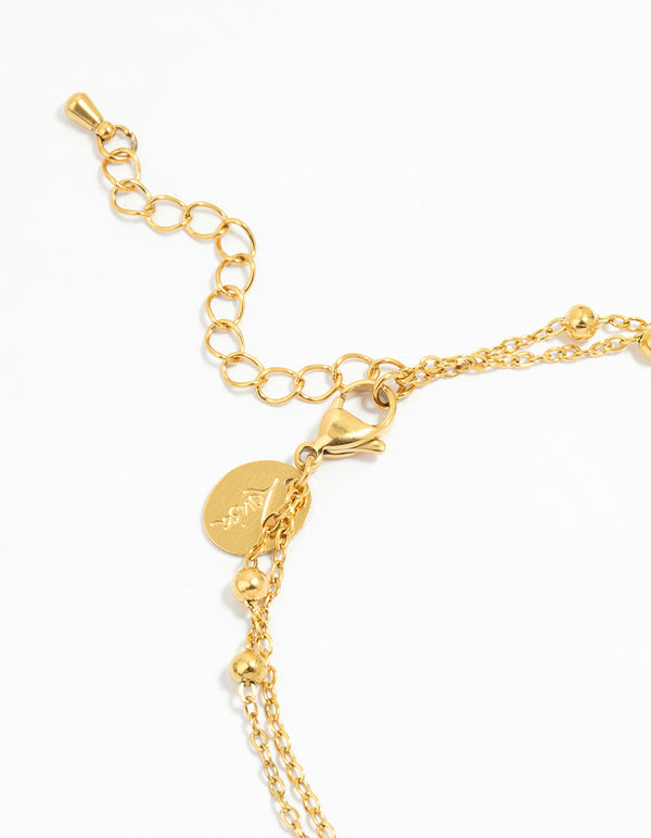 Waterproof Gold Plated Stainless Steel Ball Anklet