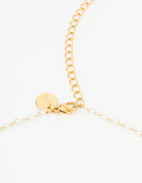 Waterproof Gold Plated Stainless Pearl Waist Chain - link has visual effect only