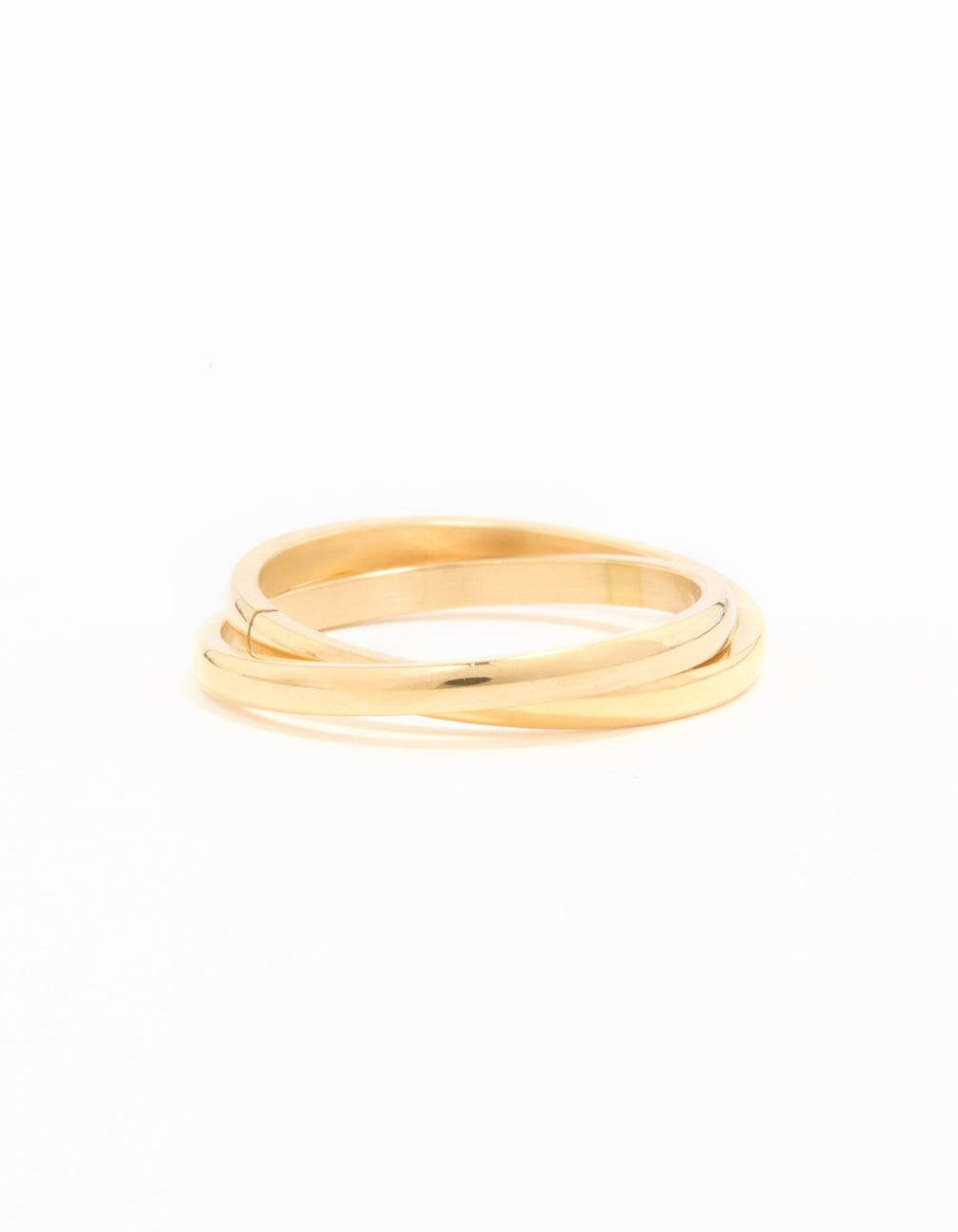 Waterproof Gold Plated Stainless Steel Intertwined Stacked Ring