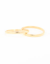 Waterproof Gold Plated Stainless Steel Intertwined Stacked Ring - link has visual effect only
