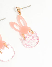 Kids Pink Glitter Bunny & Egg Drop Earrings - link has visual effect only
