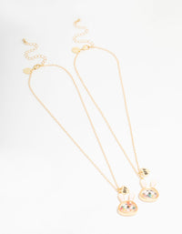 Kids Gold Shaker Bunny BFF Pendant Necklaces 2-Pack - link has visual effect only