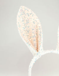 Kids Sequin Fabric Bunny Ears Headband - link has visual effect only